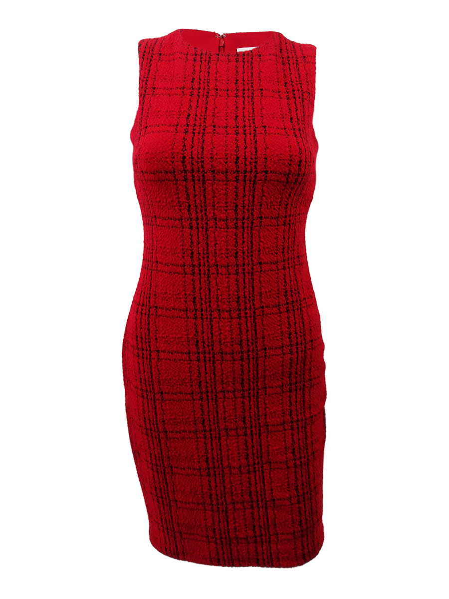 Calvin klein store plaid sheath dress